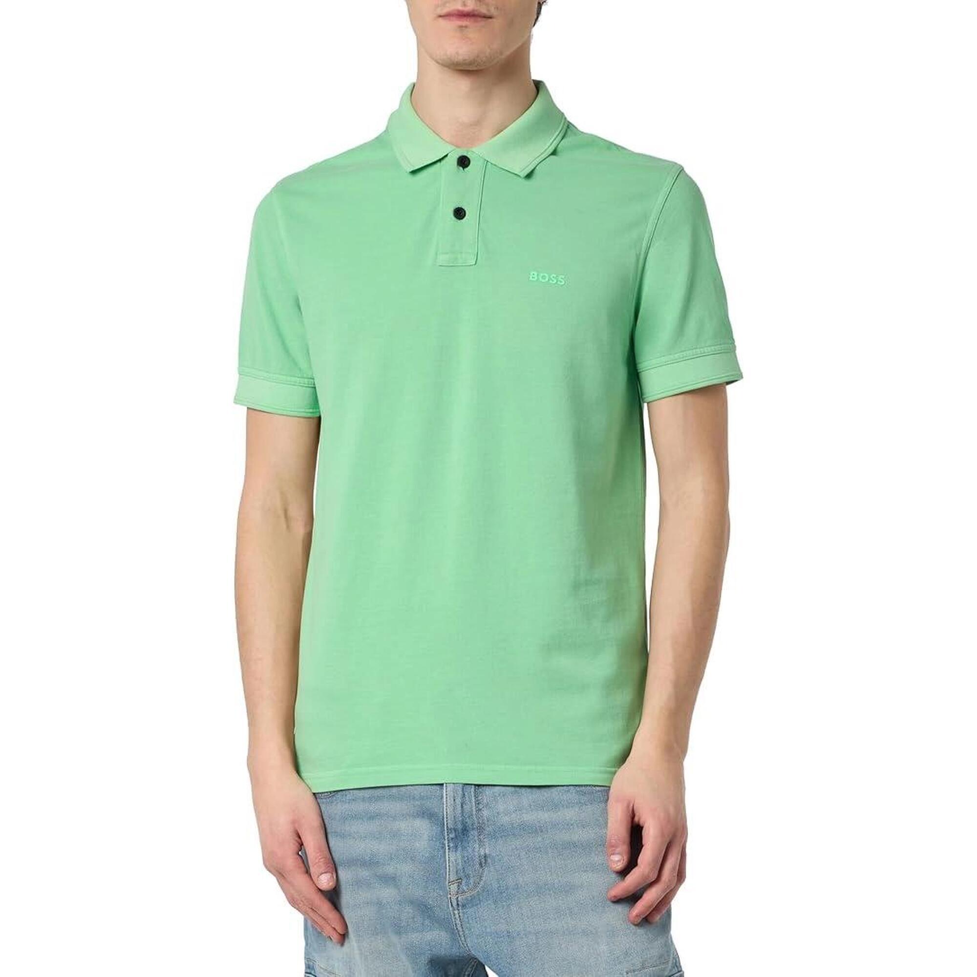 Koszulka męska Polo BOSS Prime Open Green regular fit zielona (50507813-347)