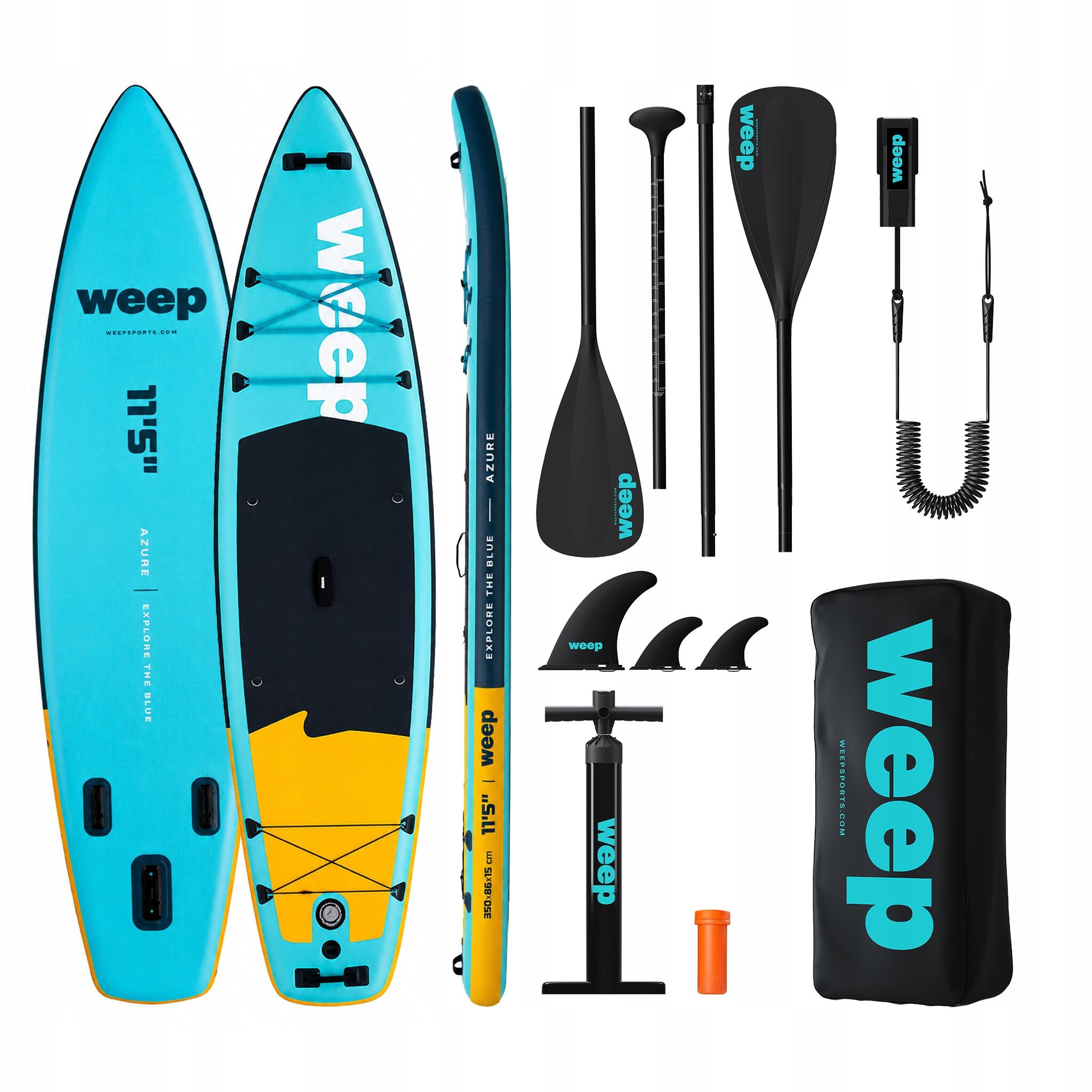 Deska Sup Do Pływania Weep Azure 350 cm 11'5 Dmuchana Pompowana Akcesoria