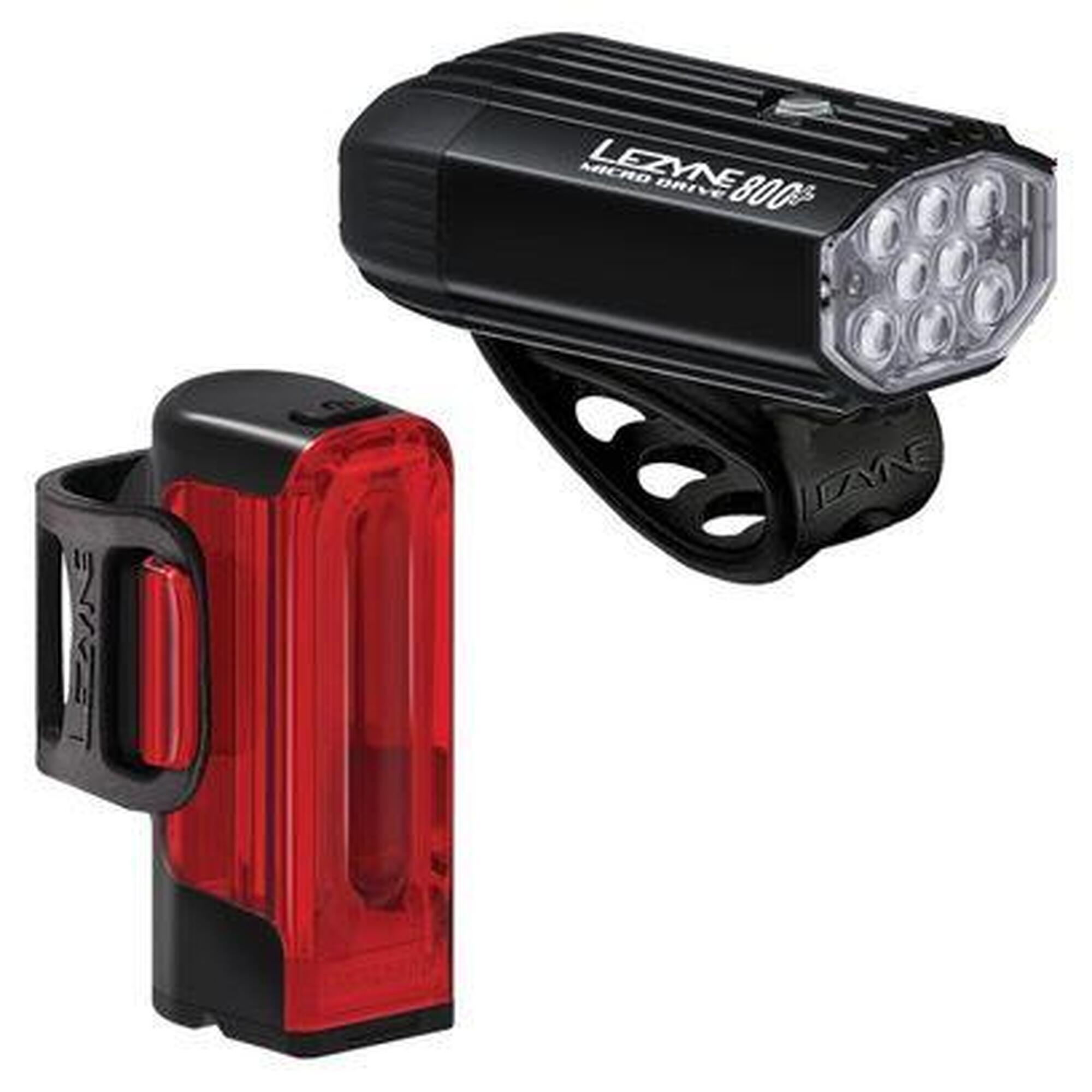 Zestaw oświetlenia rowerowego Lezyne Micro Drive 800 + Strip Drive 300+