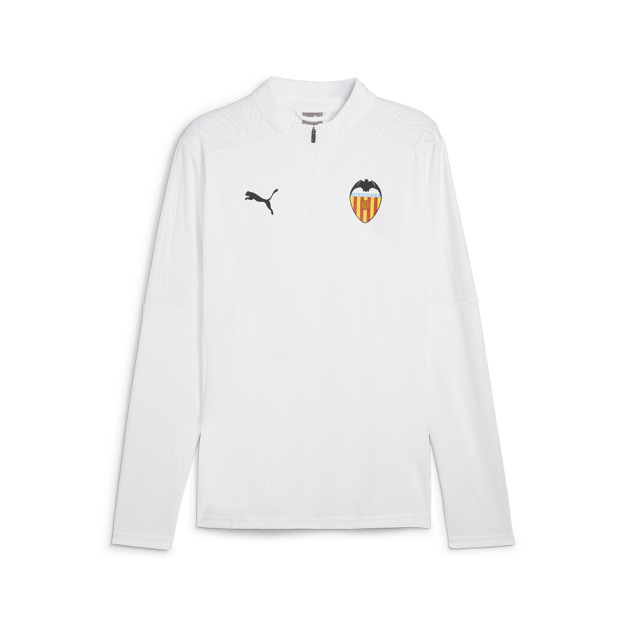 Męska bluza treningowa z zamkiem 1/4 Valencia CF PUMA White