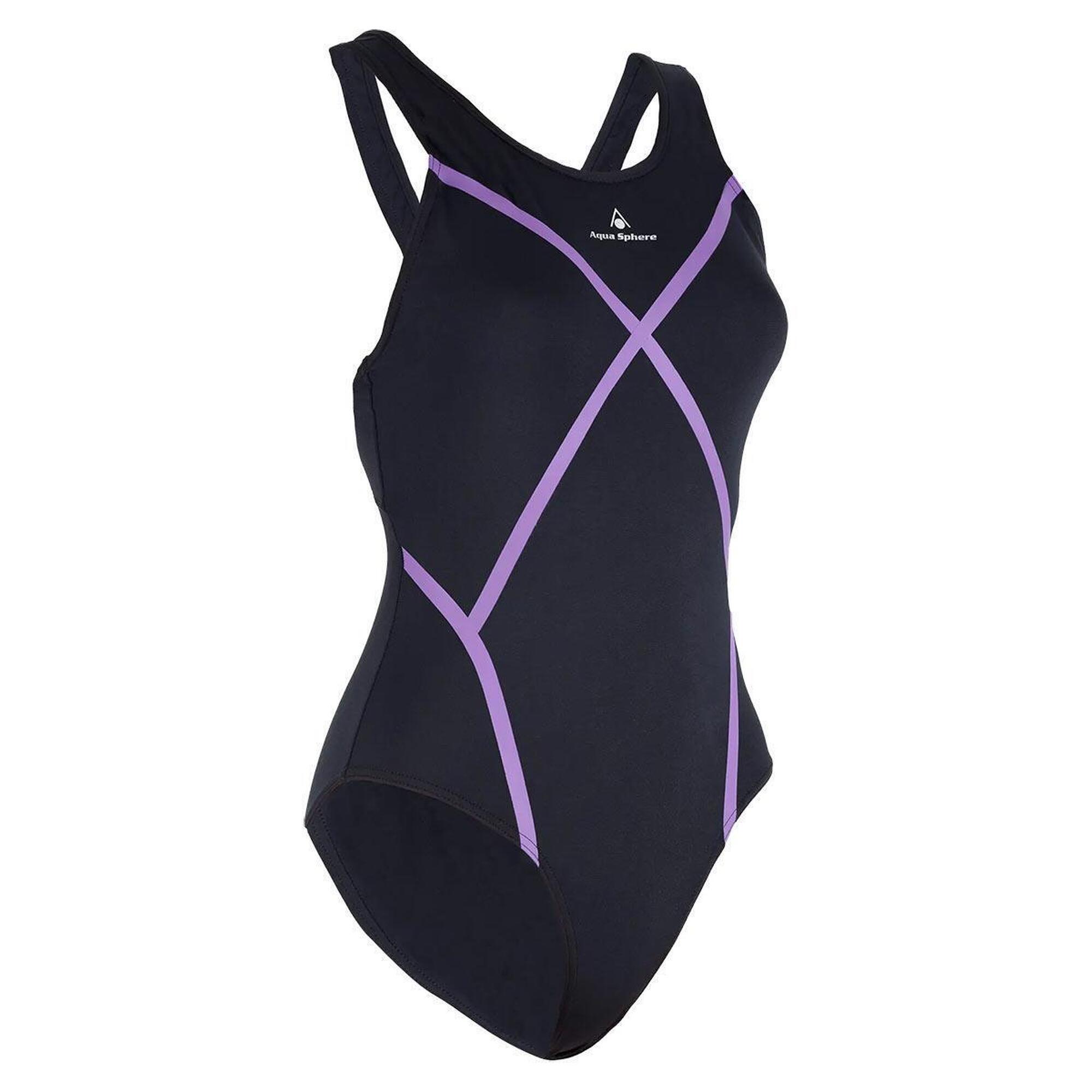 Strój Kąpielowy Aqua Sphere Capri – Czarno-Fioletowy – Rozmiar 34