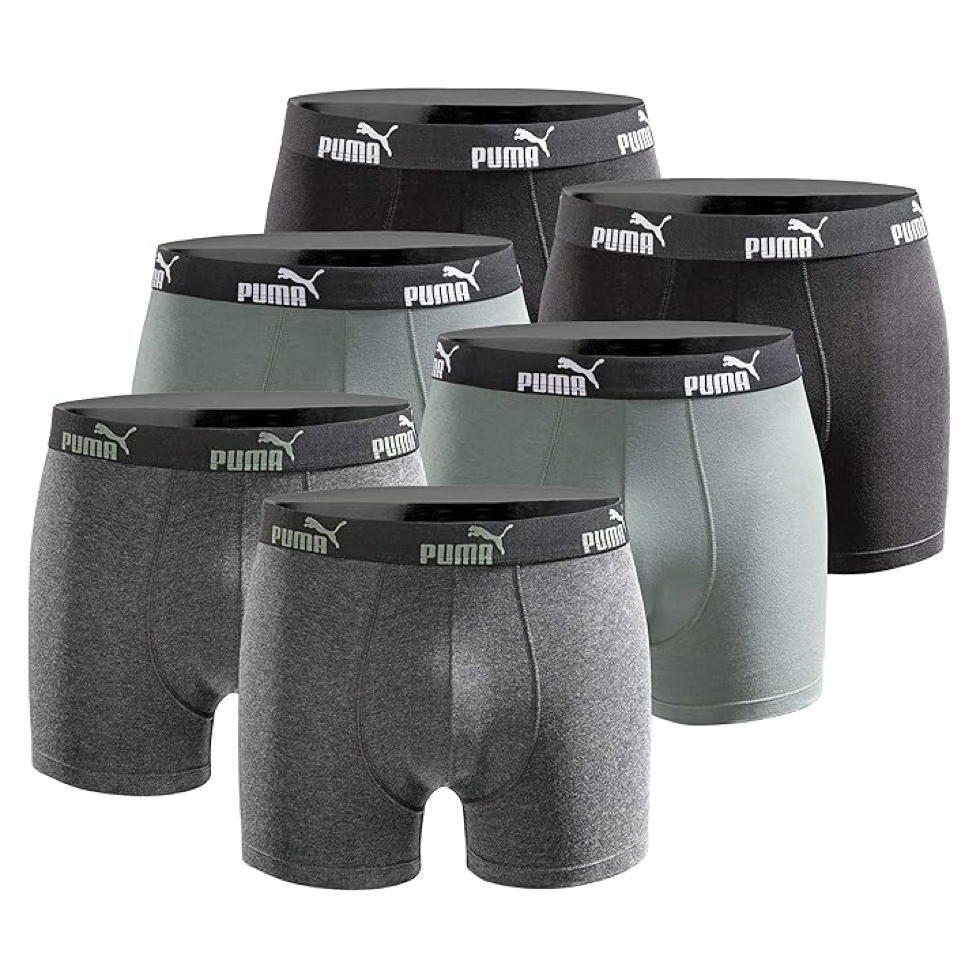 Bokserki Puma Męskie bokserki 6-pak Zielony Czarny Czarny