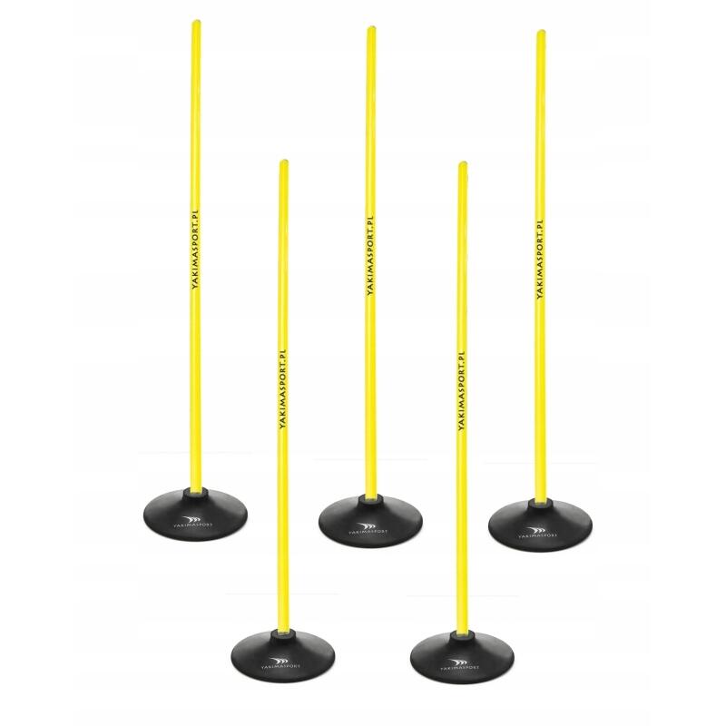Tor przeszkód slalomowy 100cm laski + podstawa 1,5kg Żółte