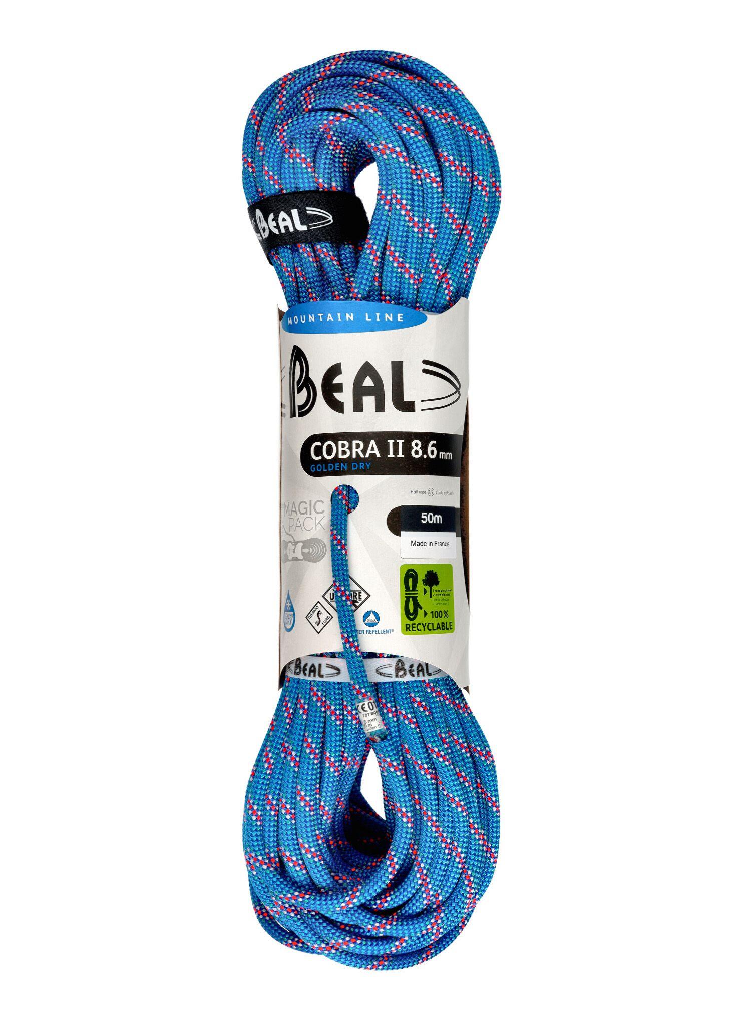 Lina dynamiczna Beal Cobra Unicore Golden Dry 8,6 mm 50 m - blue