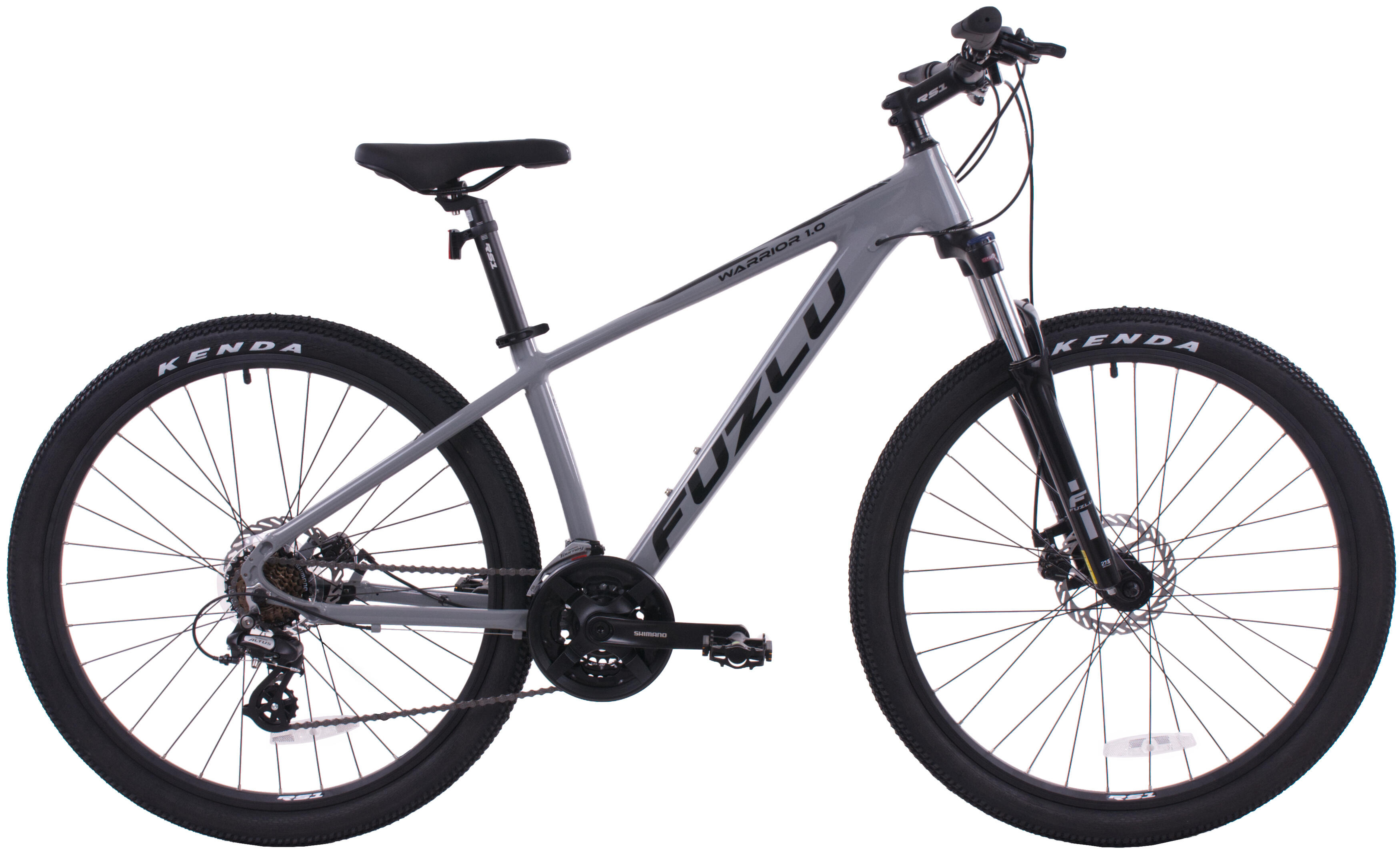 Rower górski 27,5” marka Fuzlu Warrior 1.0 15 jasnoszaro-czarny połysk