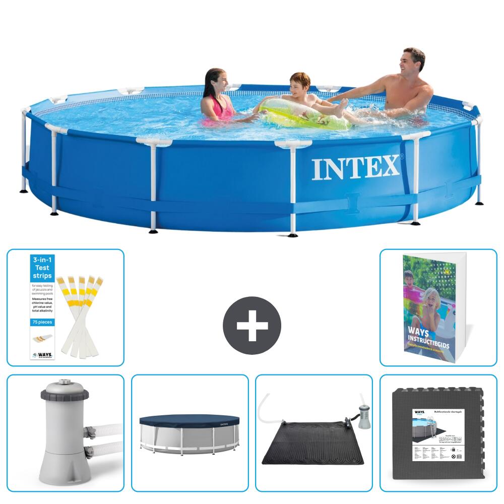 INTEX Basen ze stelażem Okrągły - 366x76 cm - 7-częściowy S227