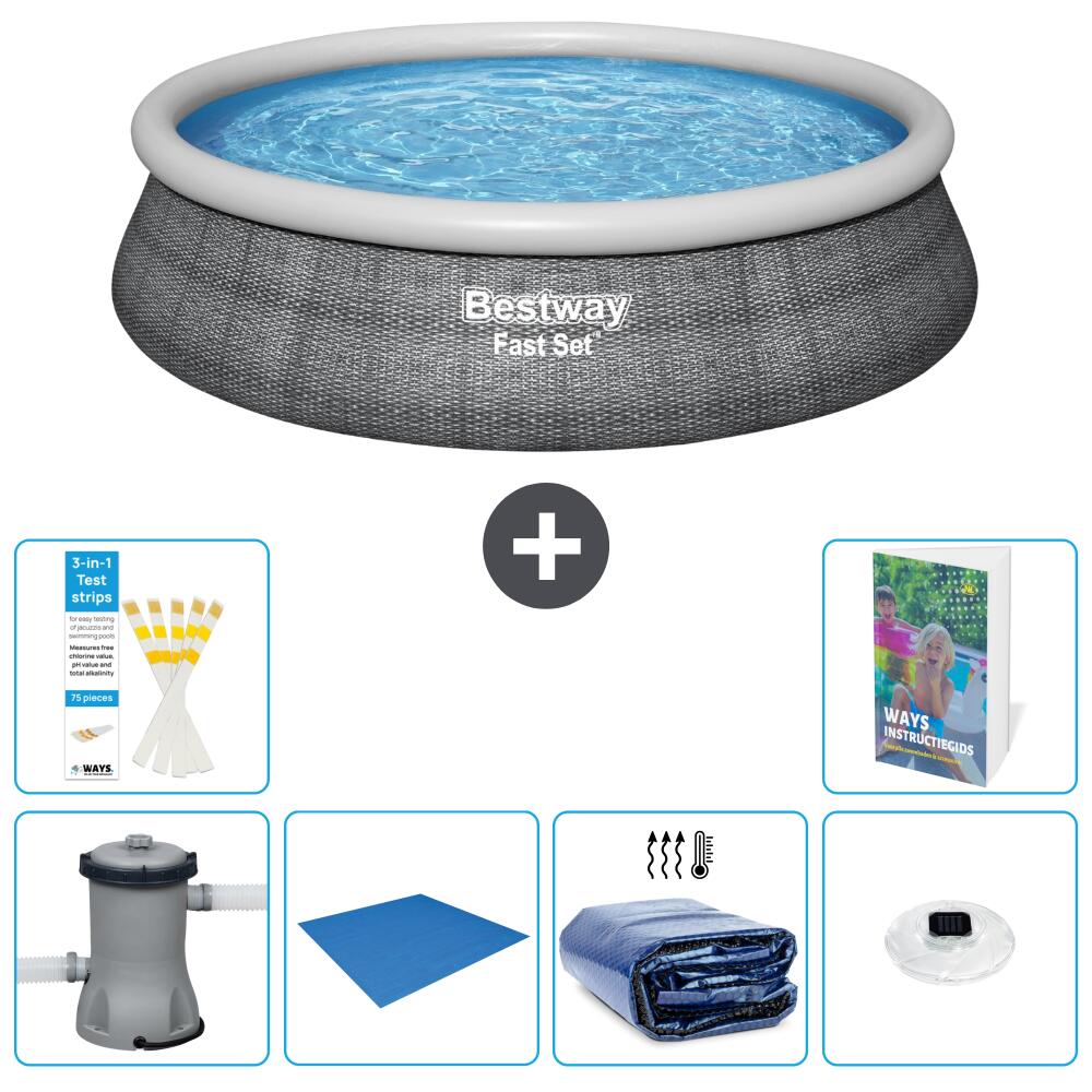 BESTWAY Basen Fast Set Okrągły - 457x84 cm - 7-częściowy S272