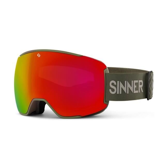 Gogle narciarskie/snowboardowe SINNER Snowflake, ciemnozielone, unisex