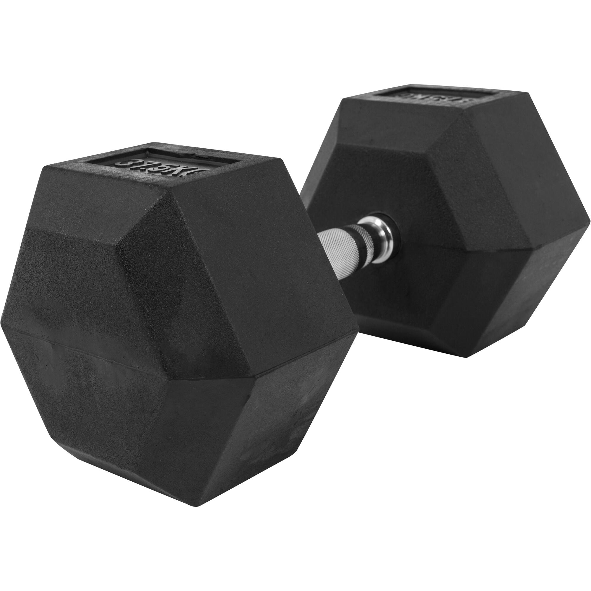 Hantla HEX 37,5 kg sześciokątna żeliwna gumowana Gorilla Sports