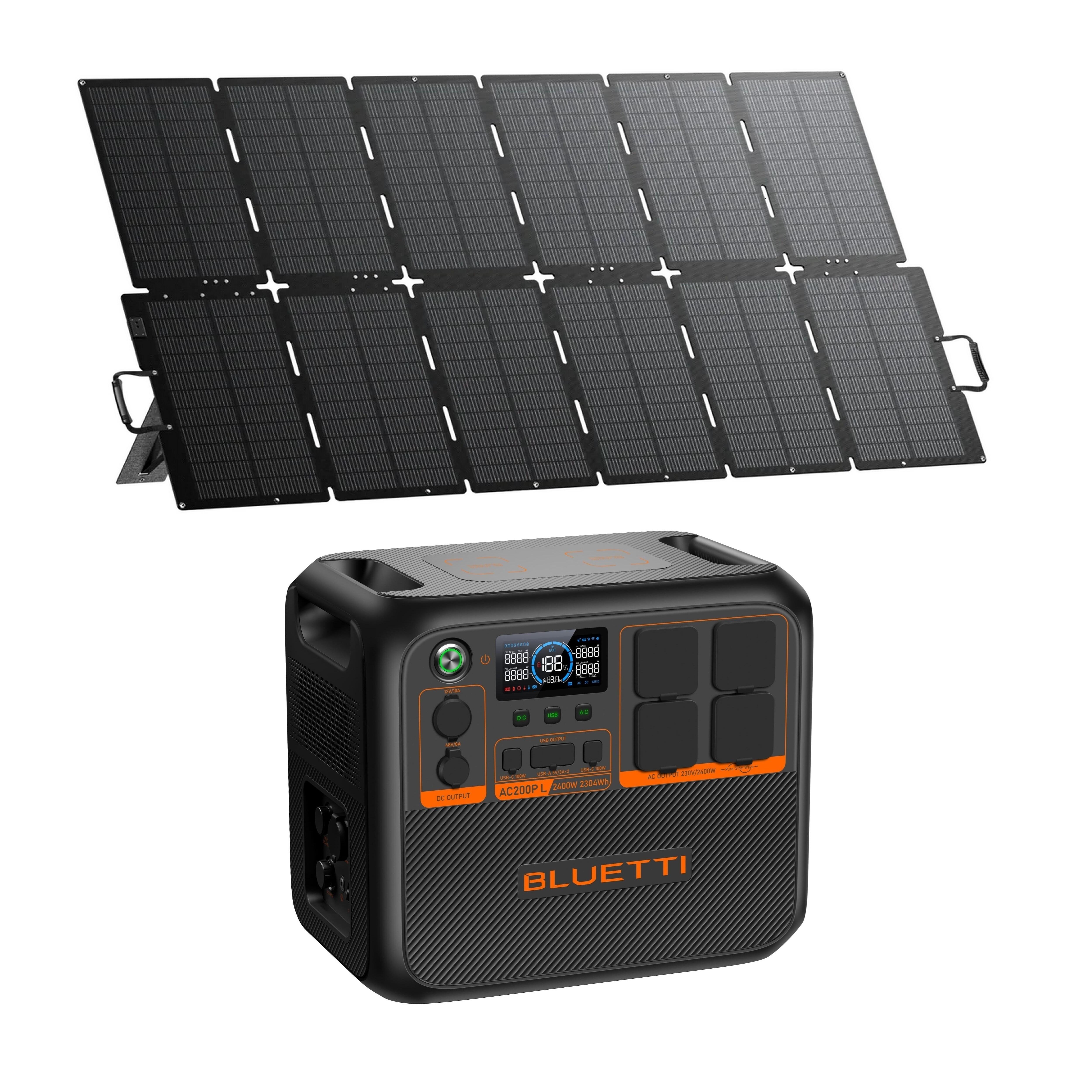 Zestaw stacja zasilania BLUETTI AC200PL z panelem solarnym 500 W