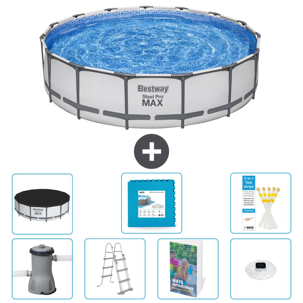BESTWAY Basen Steel Pro MAX Okrągły - 457x122 cm - 8-częściowy S674