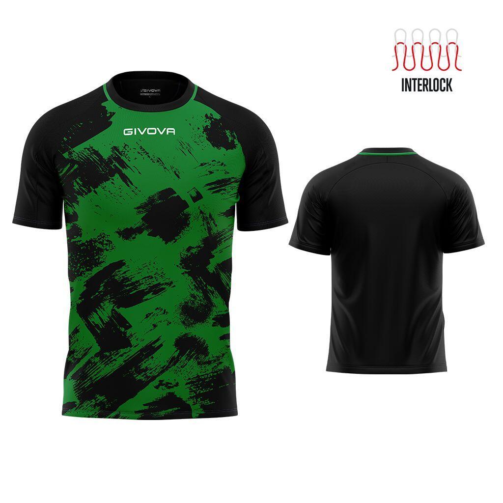 Koszulka sportowa Givova Art Interlock Zielono-czarna Zielona 2xl