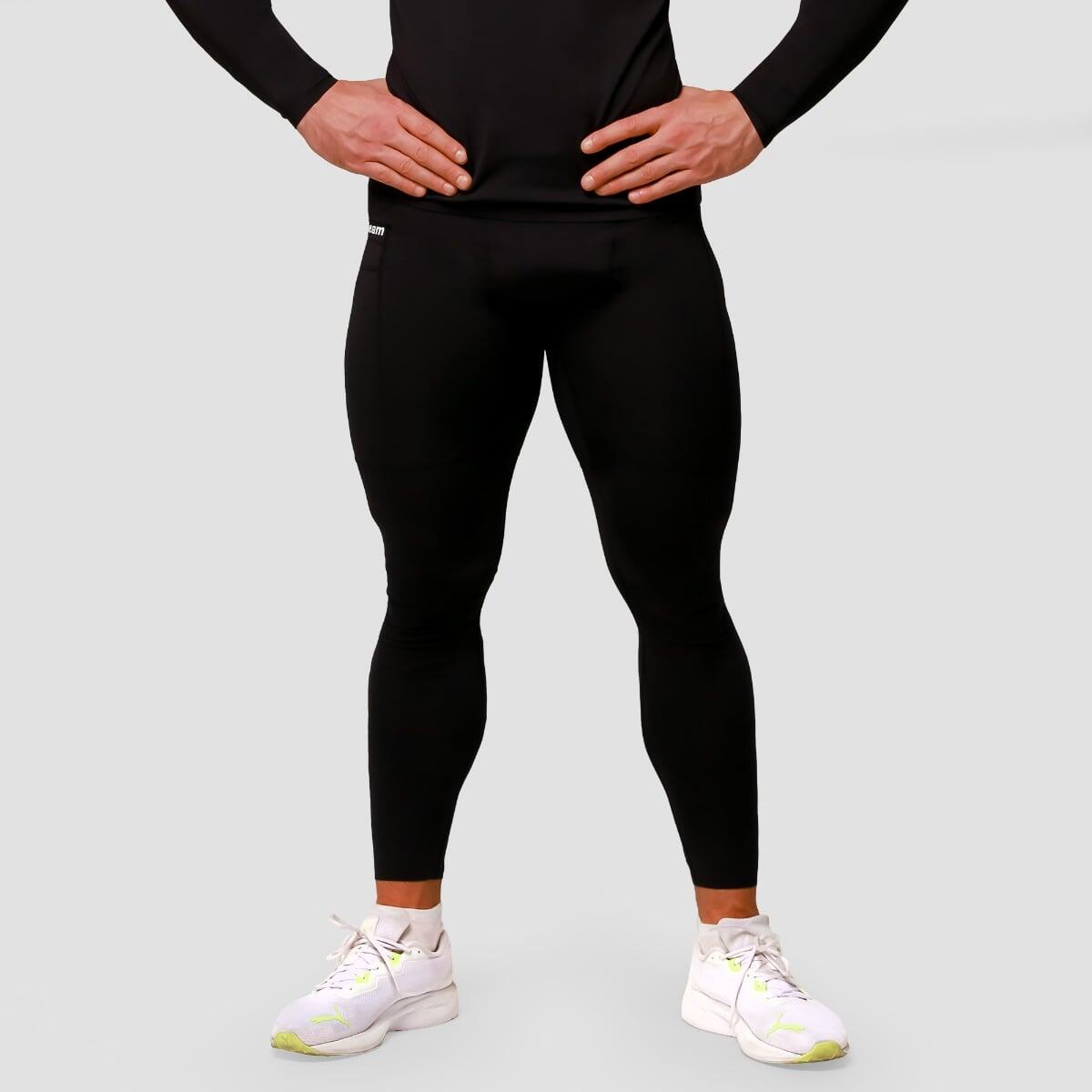 Legginsy męskie fitness kompresyjne czarne Mid