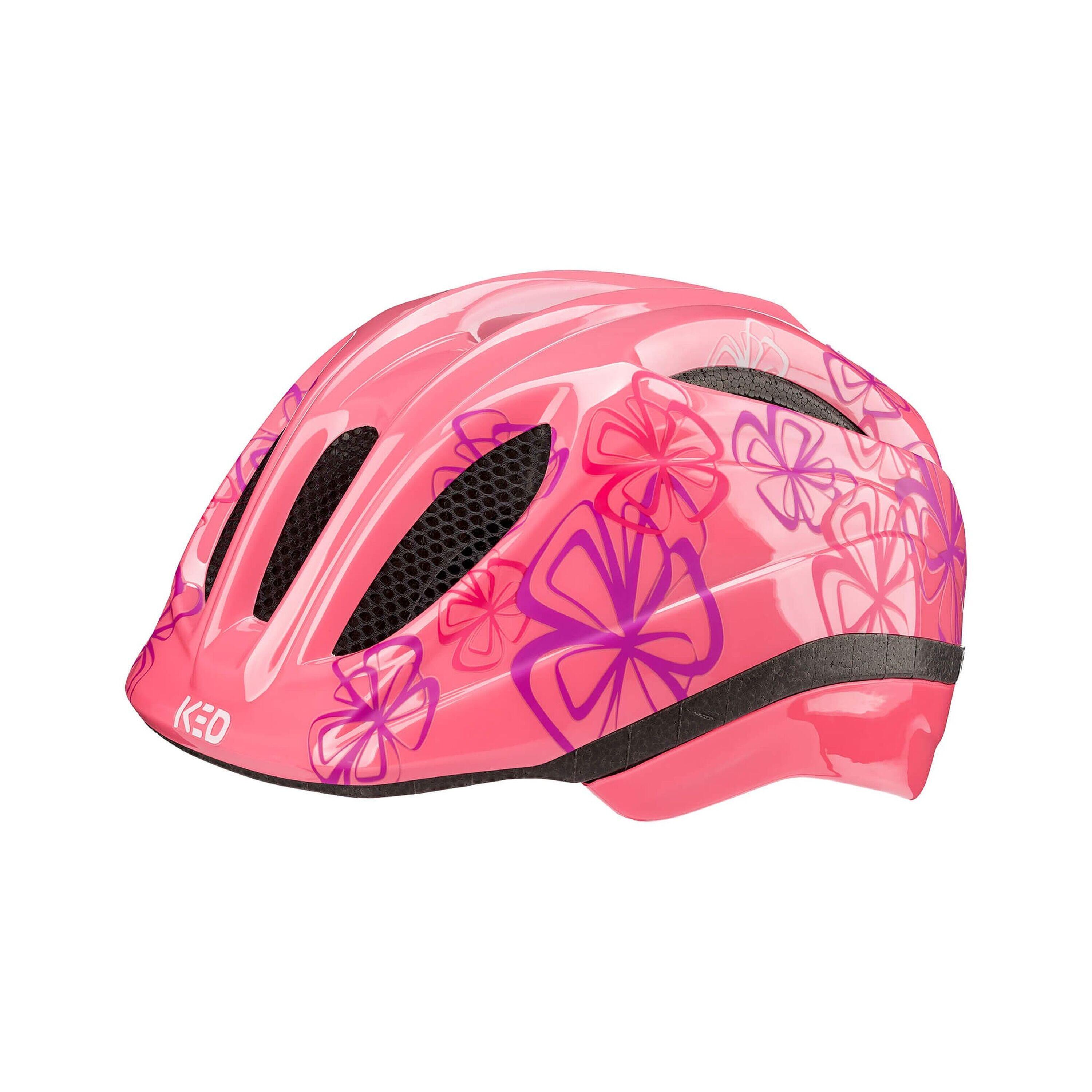 Kask dziecięcy MEGGY II TREND, delikatny różowy kwiatowy połysk