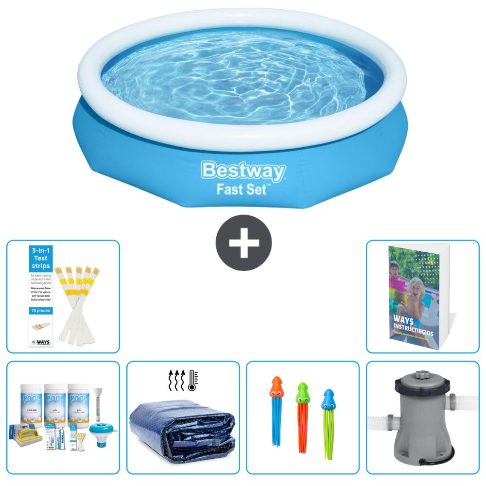 BESTWAY Basen Fast Set Okrągły - 305x66 cm - 7-częściowy S108