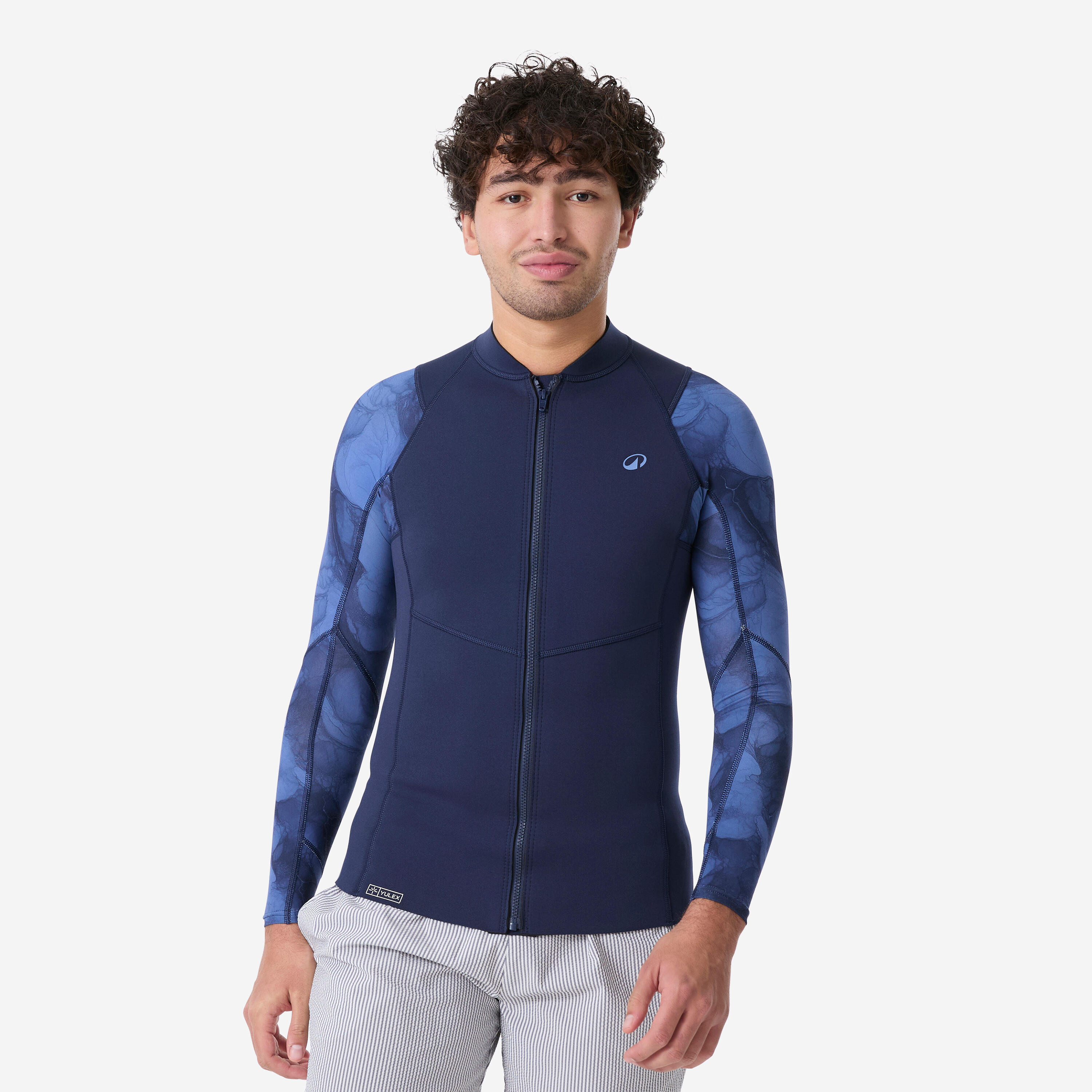 Top UV do snorkelingu męski Decathlon z kauczuku Yulex 1,5 mm długi rękaw