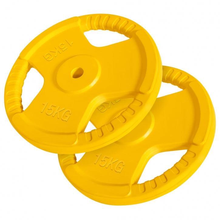Zestaw 2x 15 kg gumowane obciążenia żeliwne 30mm GRIP