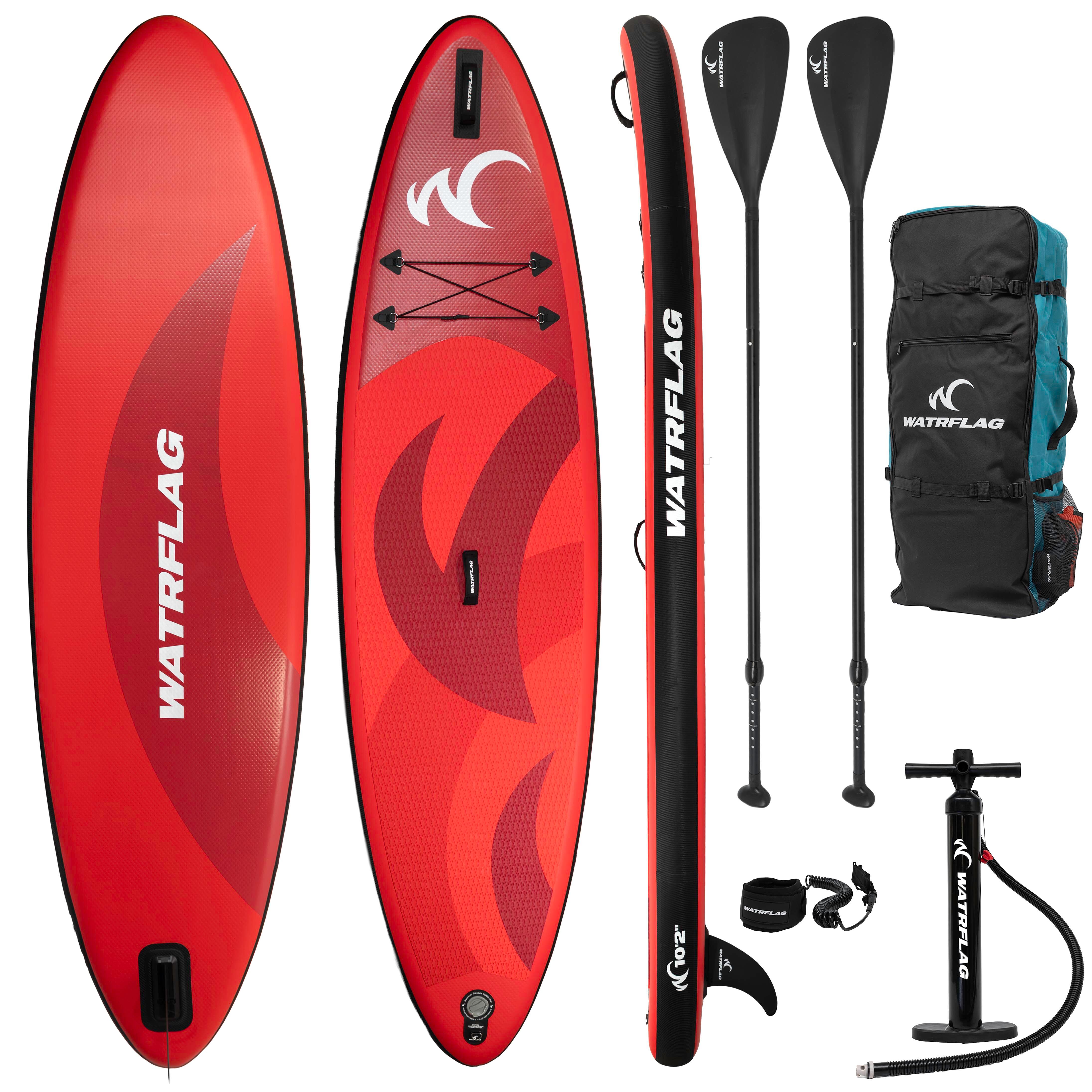 Premium SUP Board - WATRFLAG Flow Red 10'2 -Set- ALLROUND + EXTRA Paddle