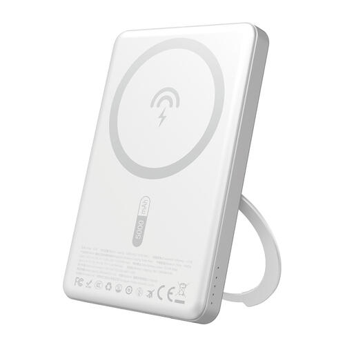 Akumulator Dudao K28S 20W PD 5000mAh MagSafe + uchwyt - srebrny