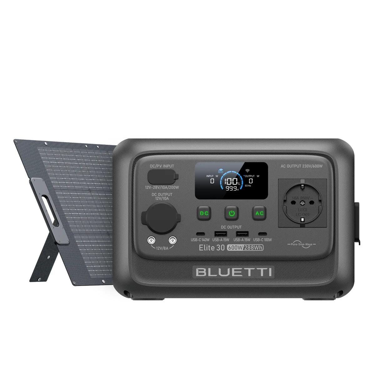 Elite 30 V2 288Wh przenośna elektrownia z panelem słonecznym 200W do kempingu