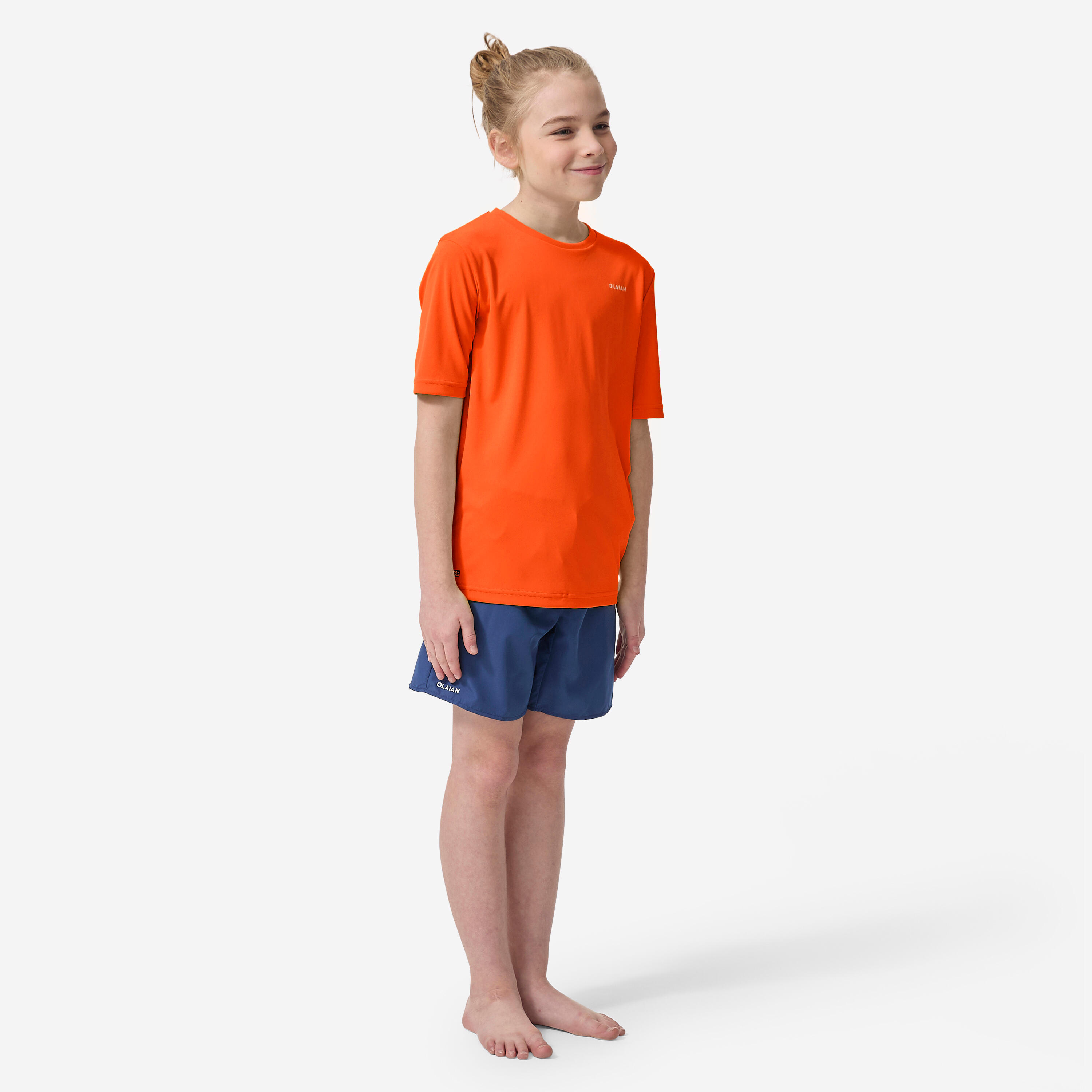 Top UV surfingowy dla dzieci Decathlon 100 krótki rękaw