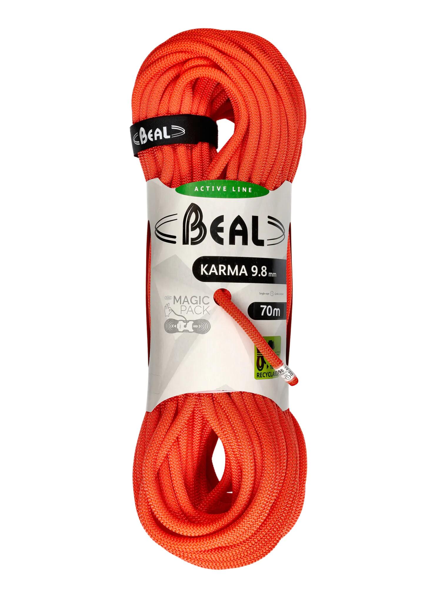 Lina wspinaczkowa dynamiczna Beal Karma 9,8 mm 70m Solid Orange