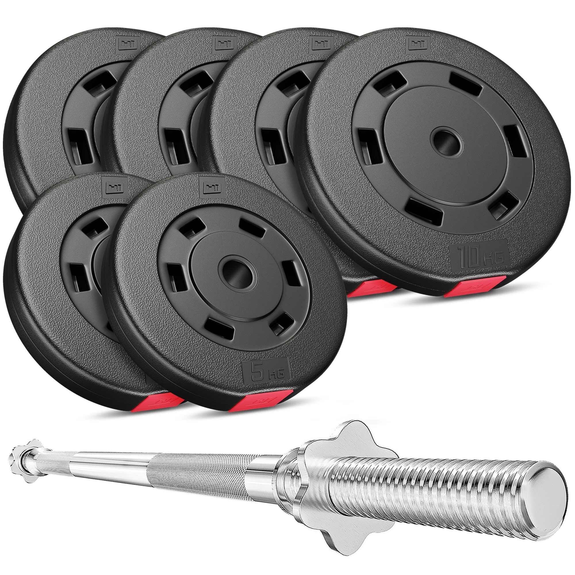 Zestaw obciążeń kompozytowych sztanga Hop-Sport Premium 59kg