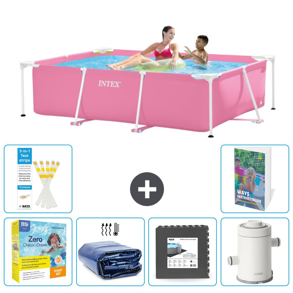 INTEX Basen ze stelażem Prostokątny - 220x150x60 cm - 7-częściowy S111