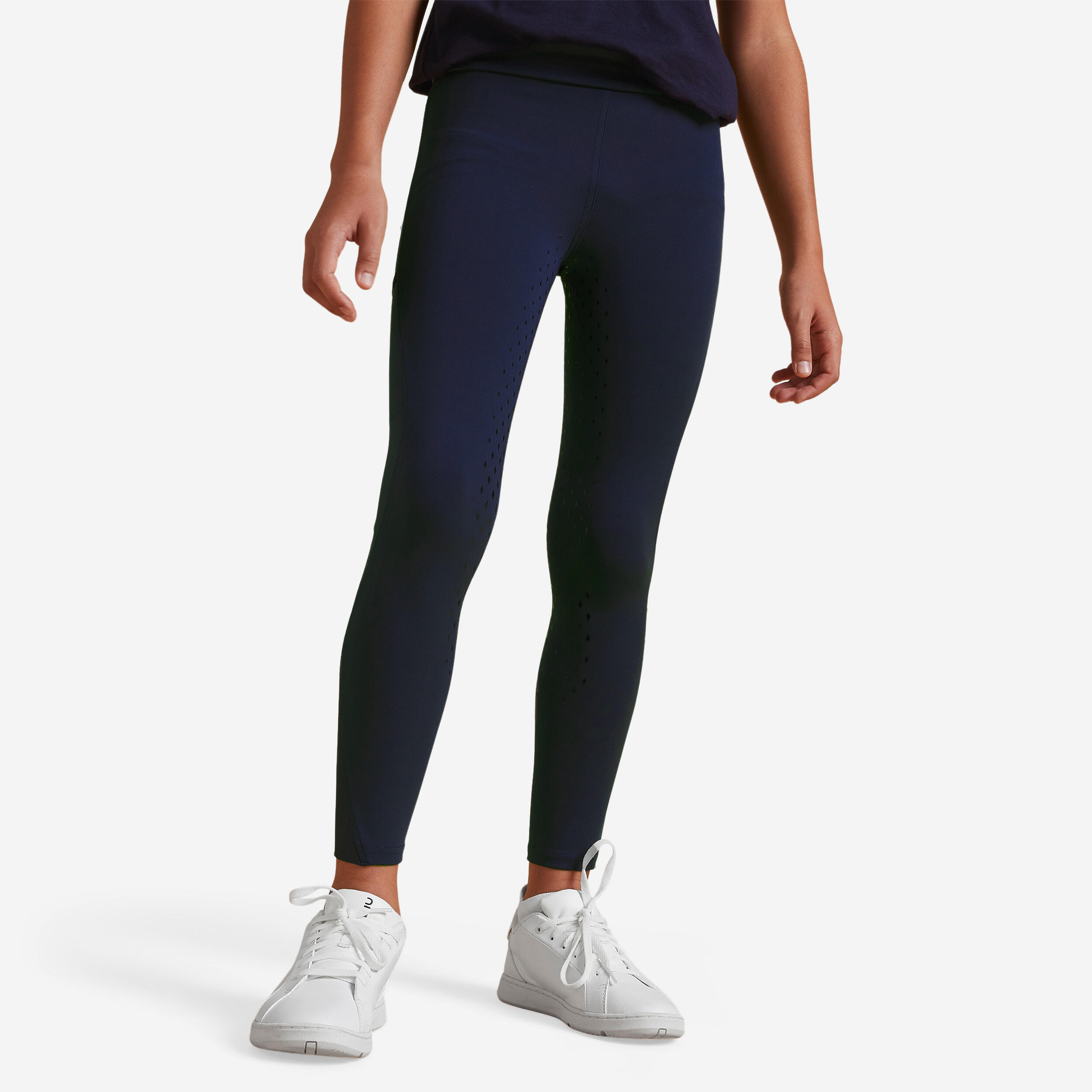 Legginsy jeździeckie dla dzieci 500 z pełnym lejem