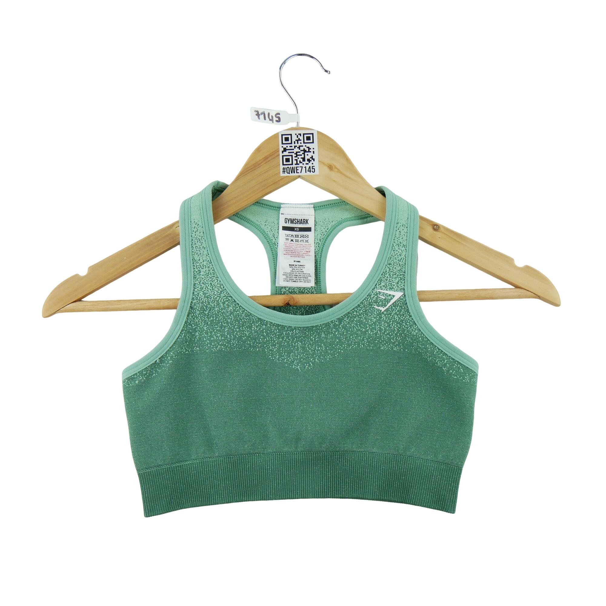 Second life - Biustonosz sportowy damski Gymshark na bieganie zielony - Jak nowy