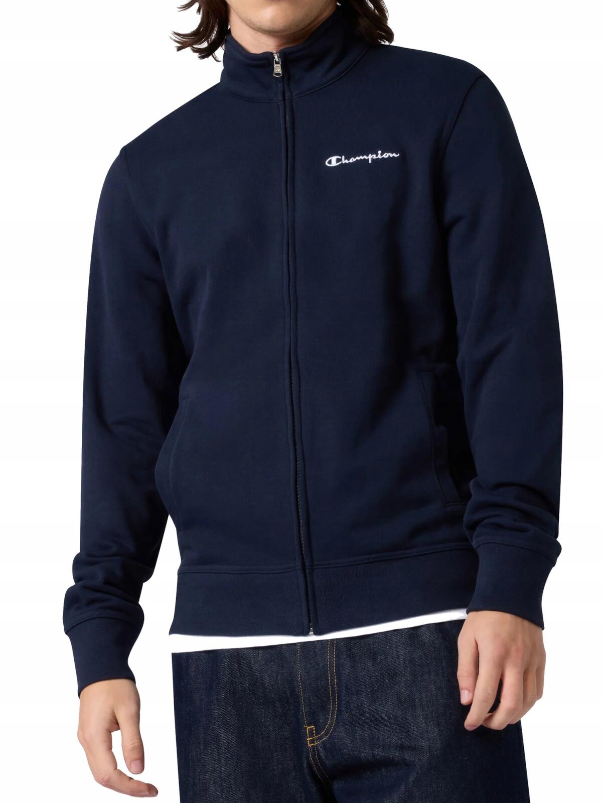 BLUZA męska CHAMPION 222167-BS501 granatowa na zamek sportowa dresowa XL