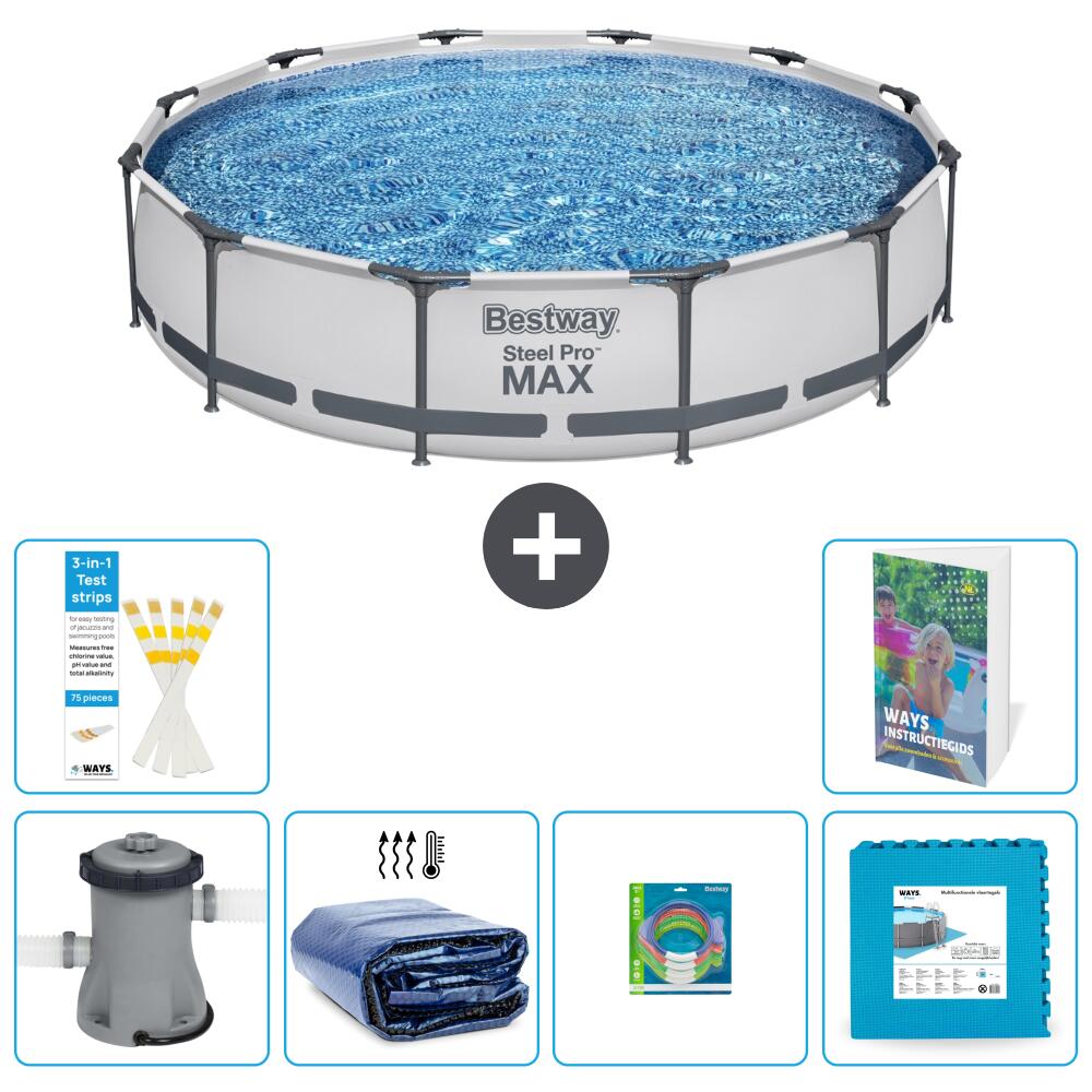 BESTWAY Basen Steel Pro MAX Okrągły - 366x76 cm - 7-częściowy S229