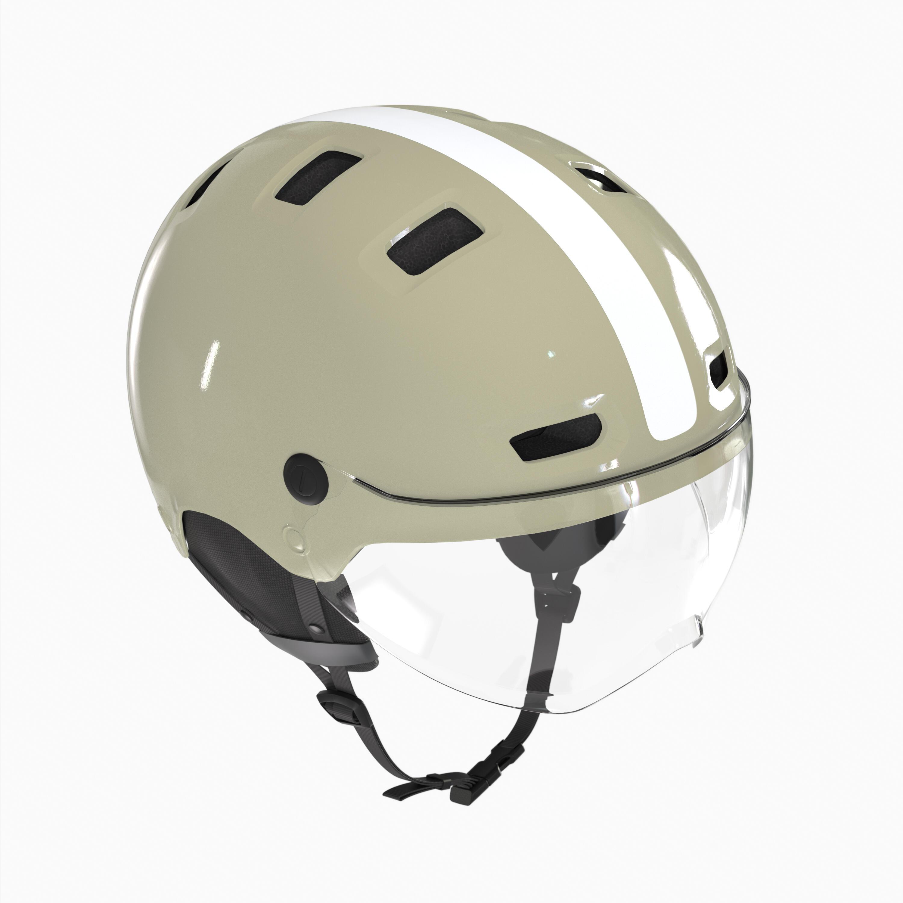 Kask na rower miejski Btwin Orzeszek 580 z szybą
