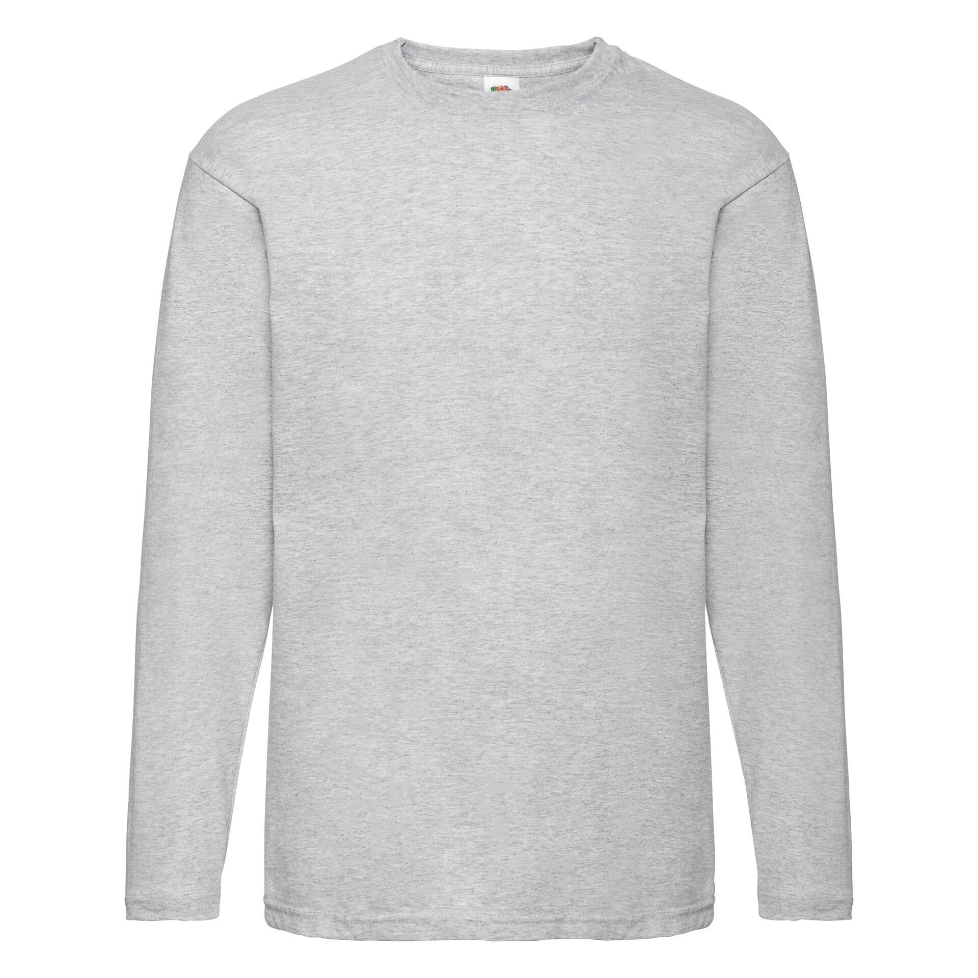 T-shirt Fruit Of The Loom Valueweight z długim rękawem Gris