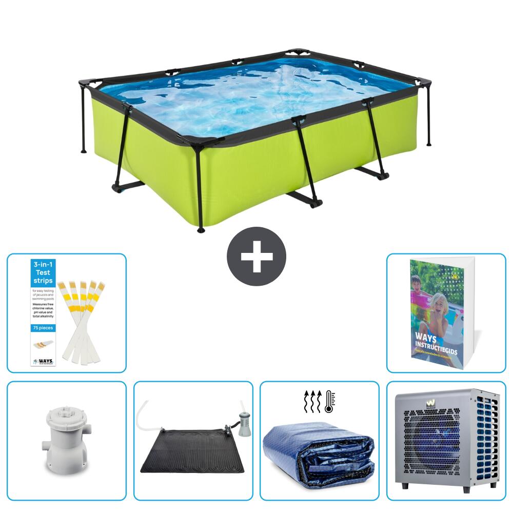 EXIT TOYS Basen Prostokątny - 220x150x65 cm - 7-częściowy S216