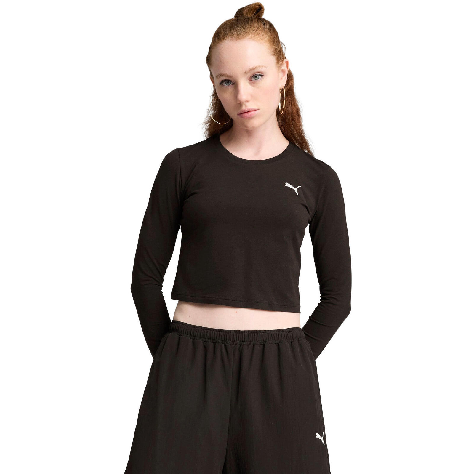 Bluzka damskie Puma Wardrobe Ess Longsleeve Baby Tee