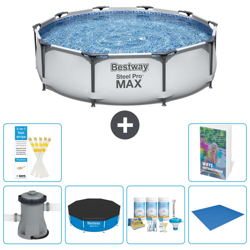 BESTWAY Basen Steel Pro MAX Okrągły - 305x76 cm - 7-częściowy S251