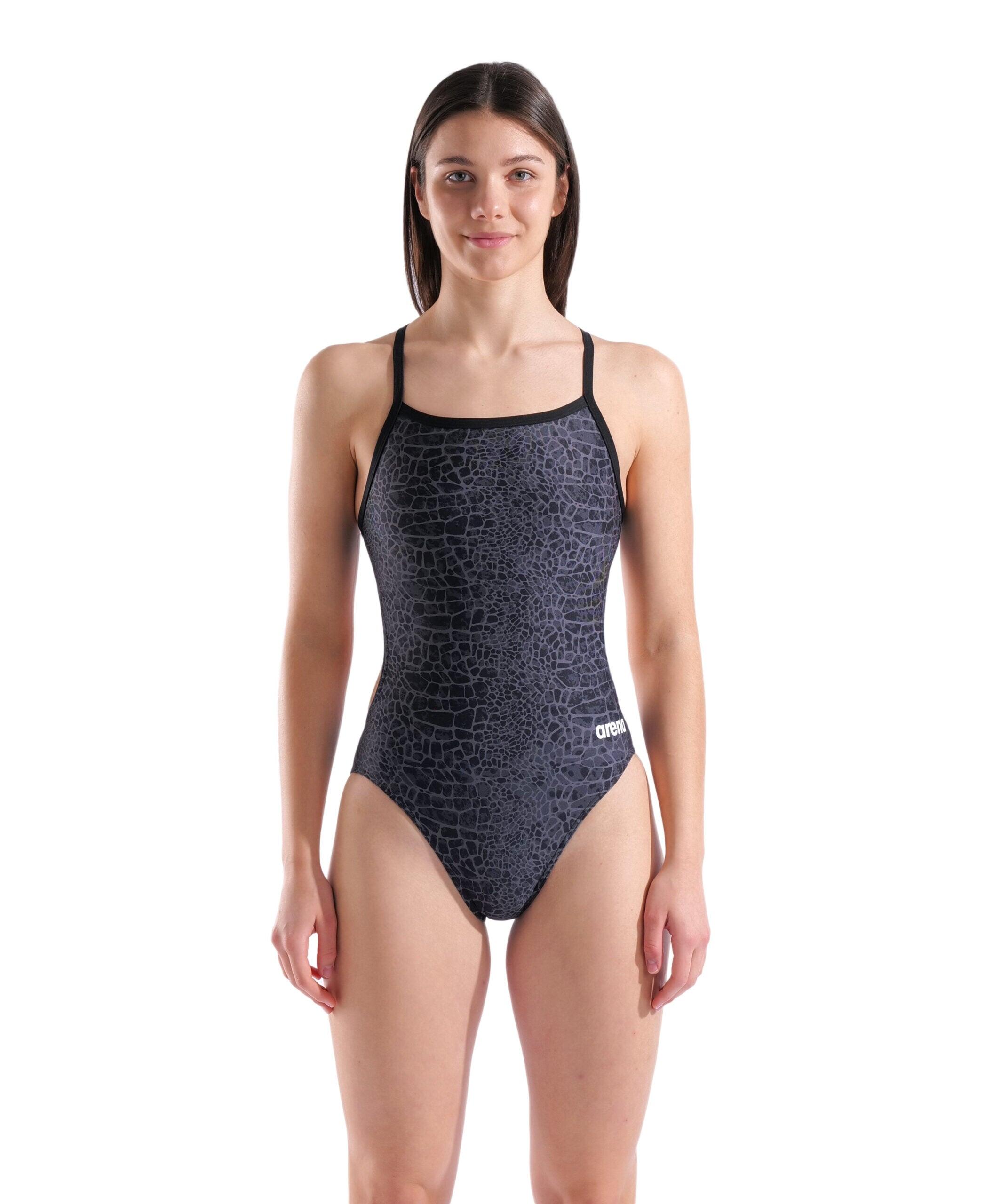 Arena Badpak Challenge Back Snake Skin Zwart