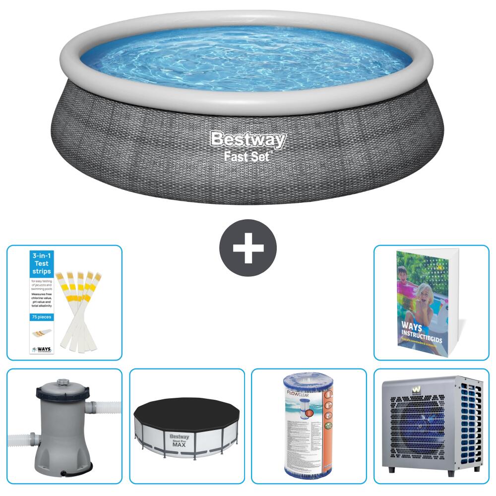 BESTWAY Basen Fast Set Okrągły - 457x84 cm - 7-częściowy S203