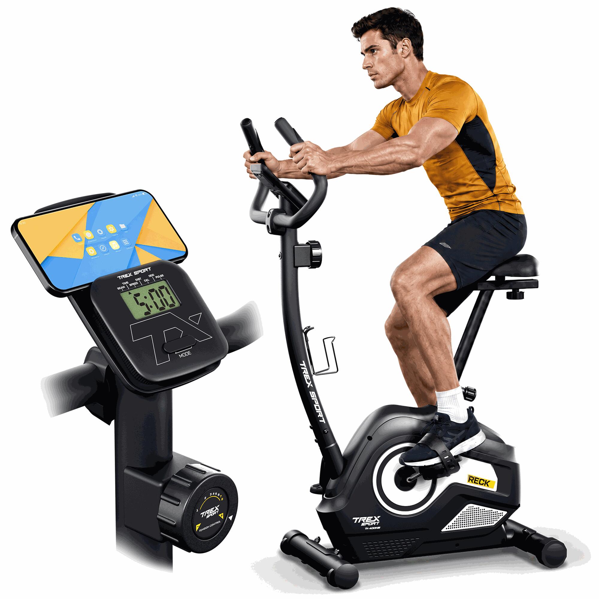 Rower stacjonarny indoor cycling Trex Sport RECK TX-400MB magnetyczny biały