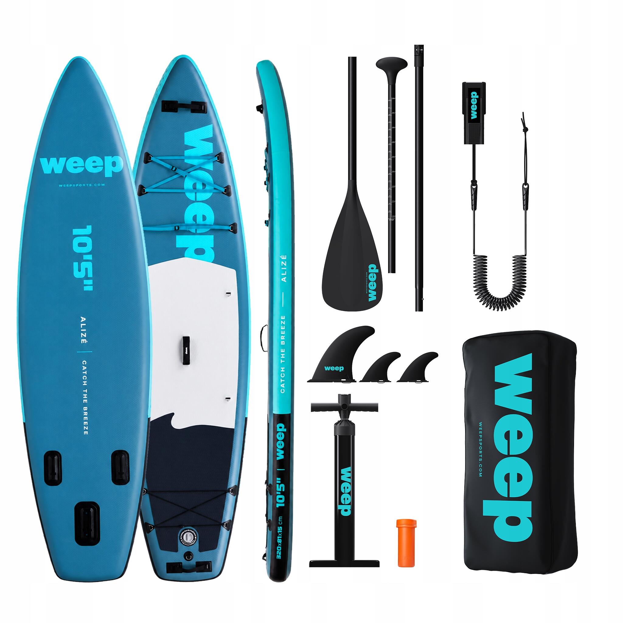 Deska Sup Do Pływania Weep Alize Dmuchana Pompowana Plecak Akcesoria 320cm 10Ft