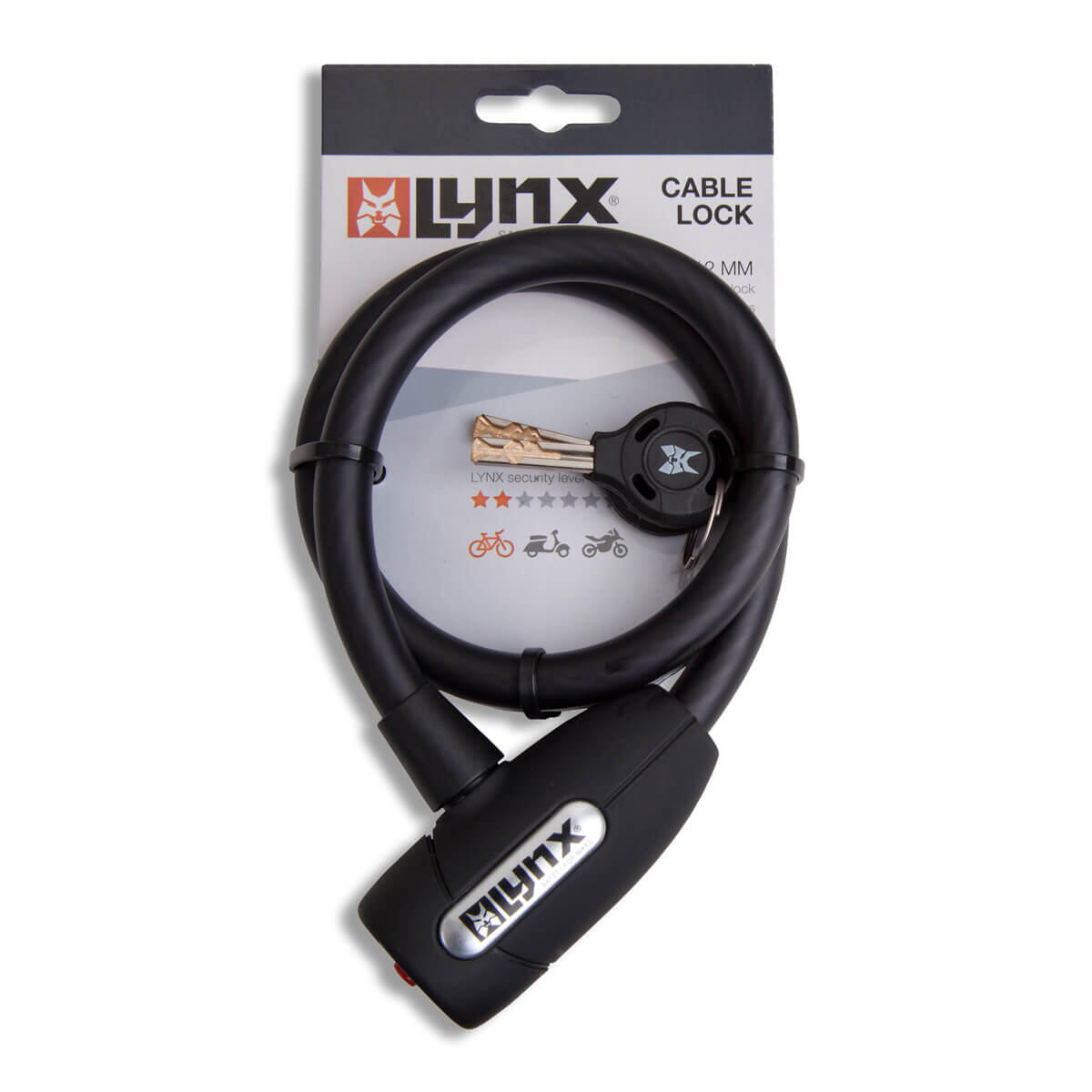 Zamek linkowy Lynx 60 cm 12 mm hartowana stal auto-click 2 klucze