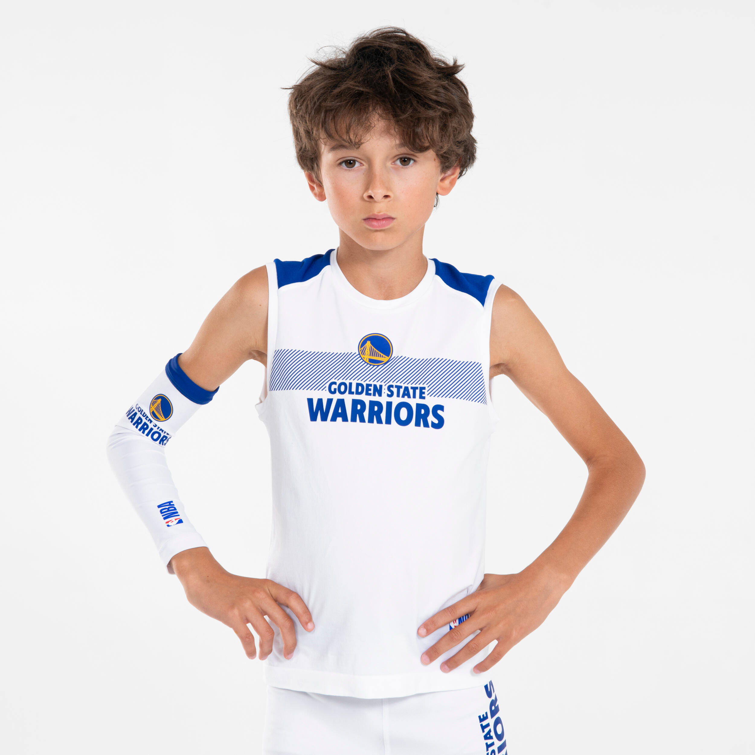 Podkoszulek do koszykówki dla dzieci NBA Tarmak UT500 Golden State Warriors