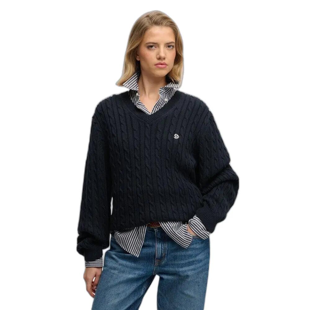 Damski oversize sweter z dekoltem w kształcie V Superdry