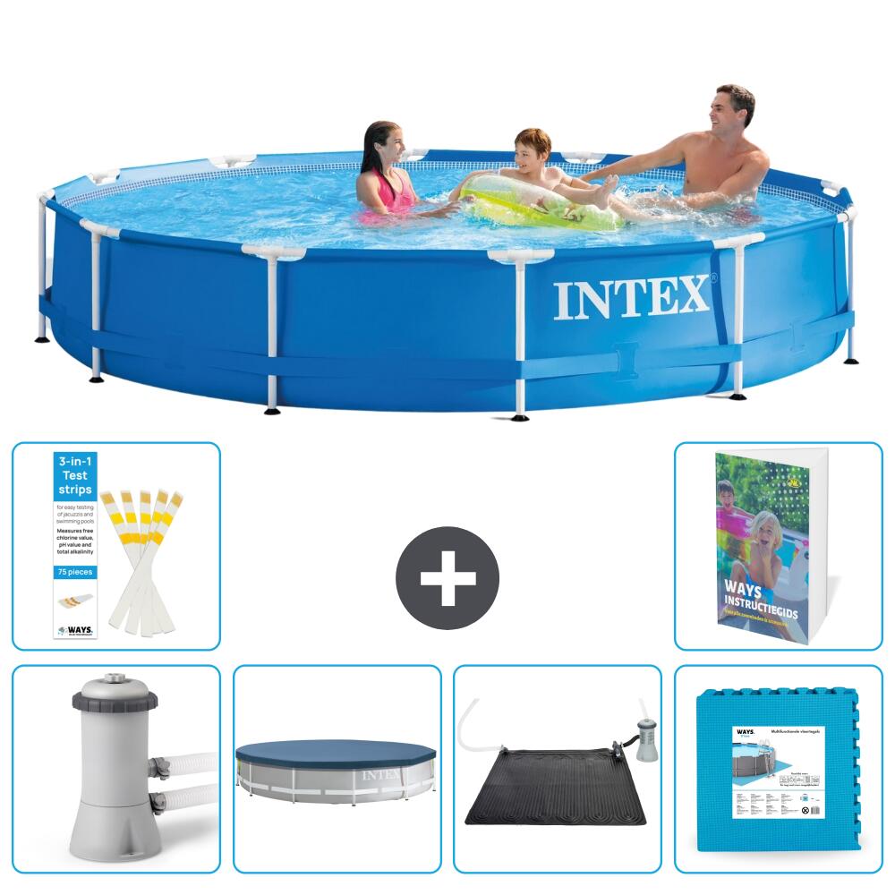 INTEX Basen ze stelażem Okrągły - 366x76 cm - 7-częściowy S273
