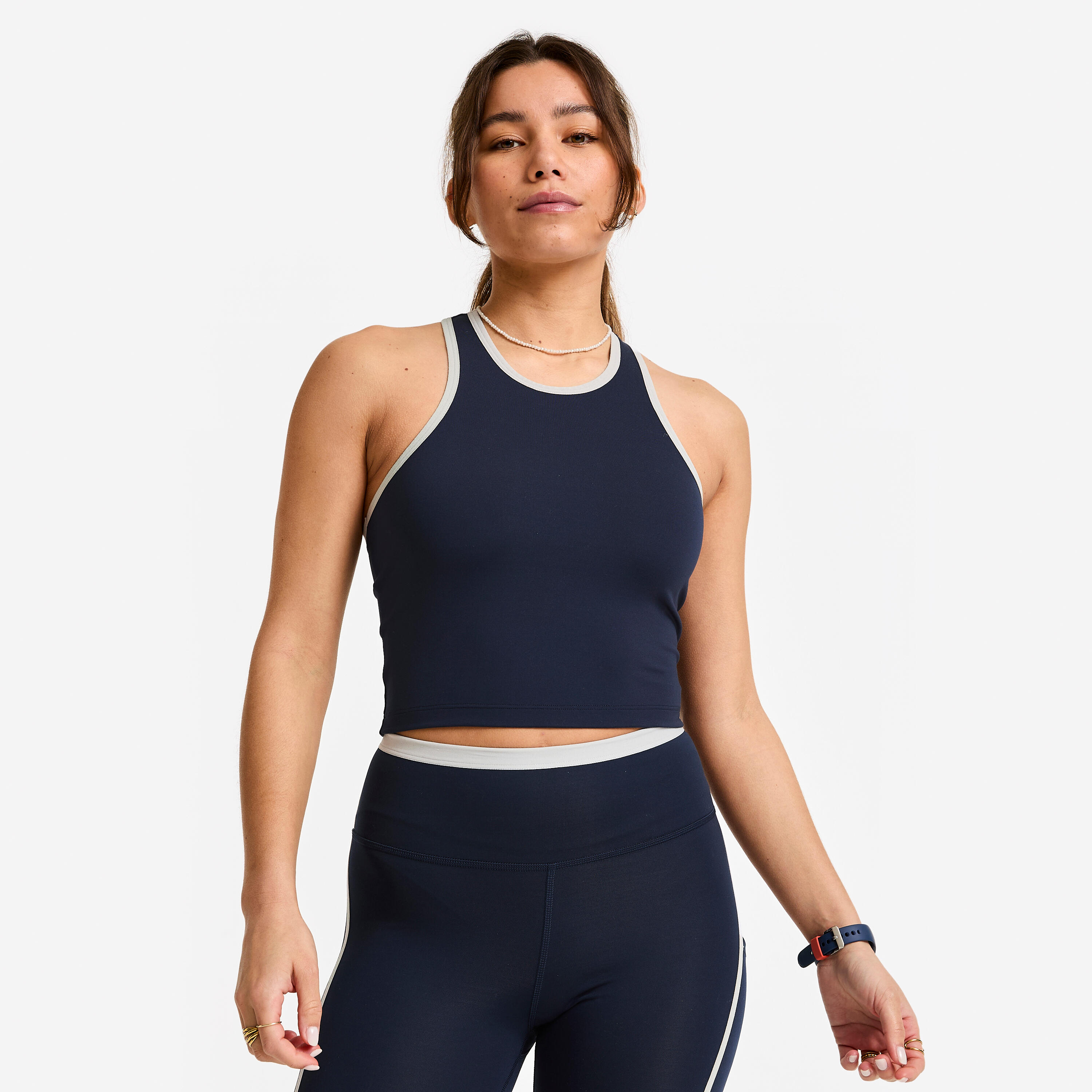 Koszulka fitness damska Domyos bez rękawów crop