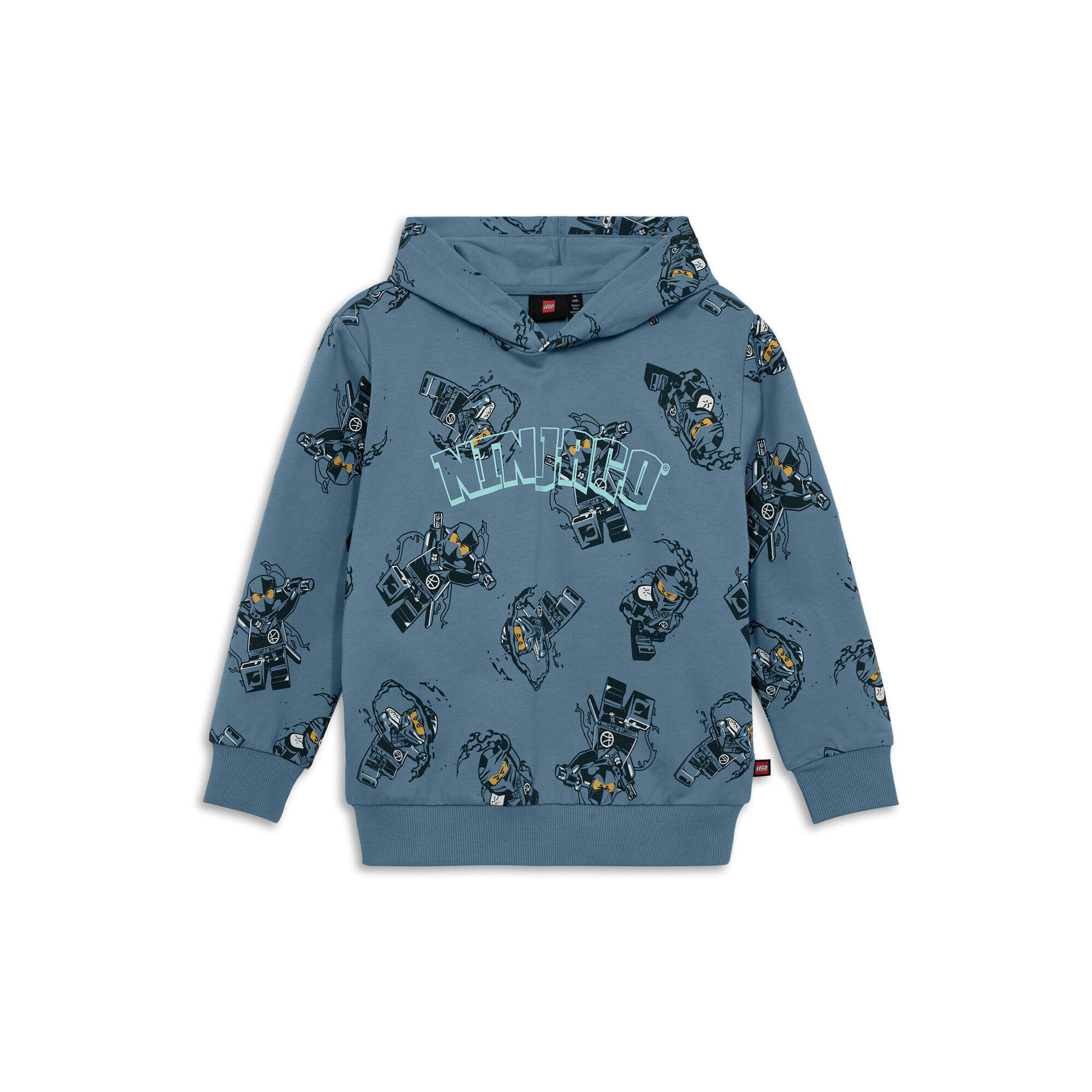 Bluza dziecięca z kapturem LEGO NINJAGO Saku 300 niebieska.