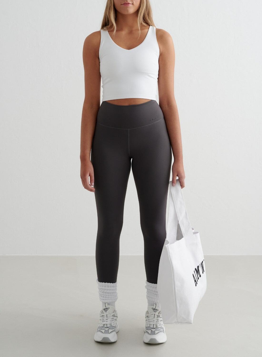 Damskie leginsy wysoki stan, squat proof, szybkoschnące Sense ciemnoszary