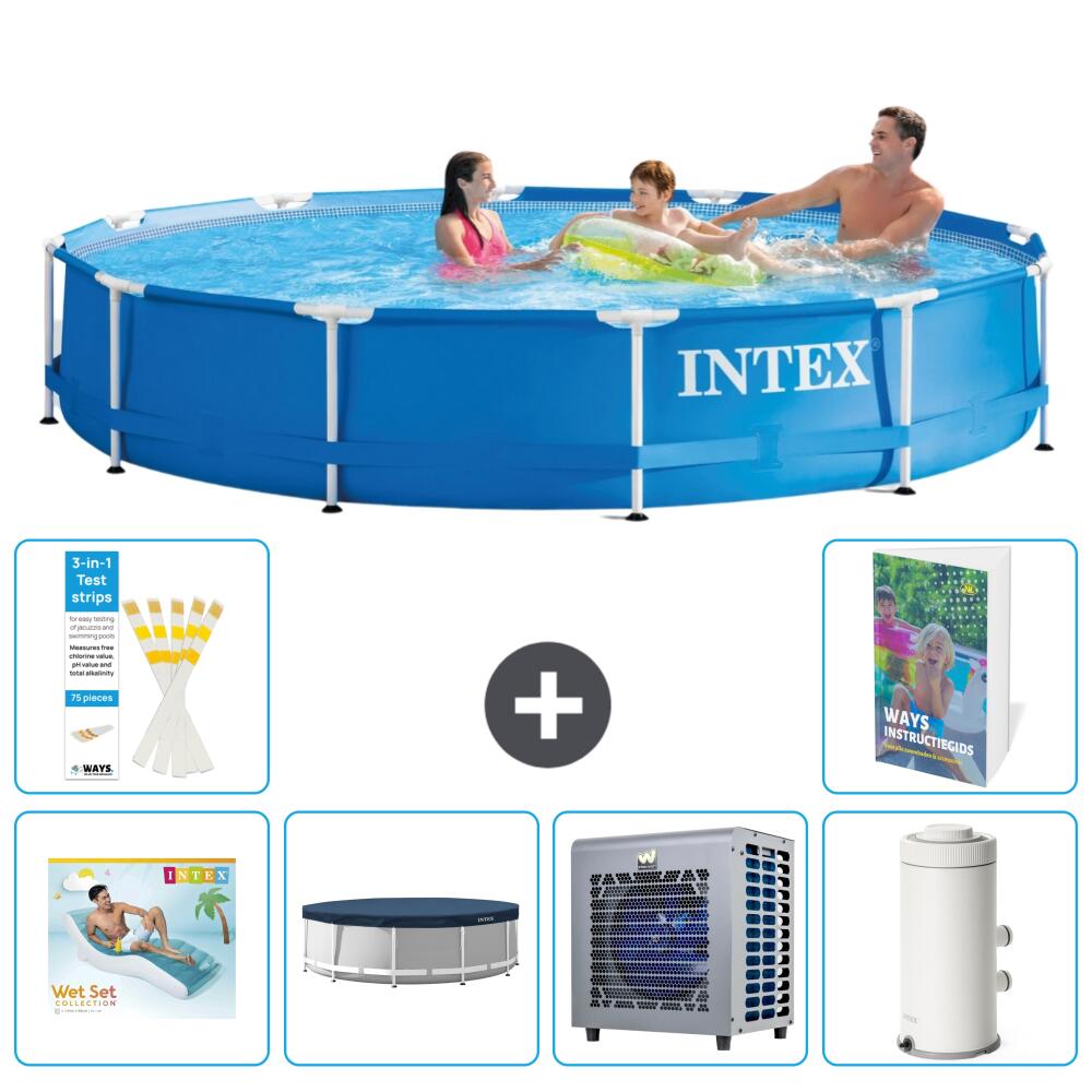 INTEX Basen ze stelażem Okrągły - 366x76 cm - 7-częściowy S33