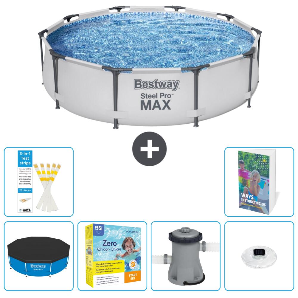 BESTWAY Basen Steel Pro MAX Okrągły - 305x76 cm - 7-częściowy S4